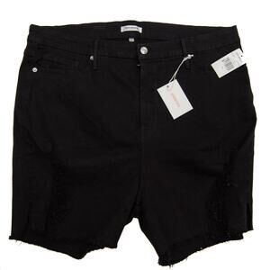 Good American Black Cut Off Jean Shorts Plus Size 24